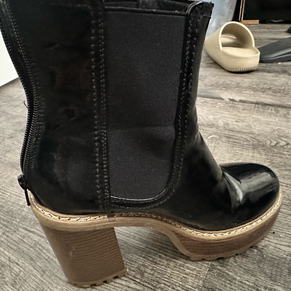 Black Chunky Heel Ankle Boots